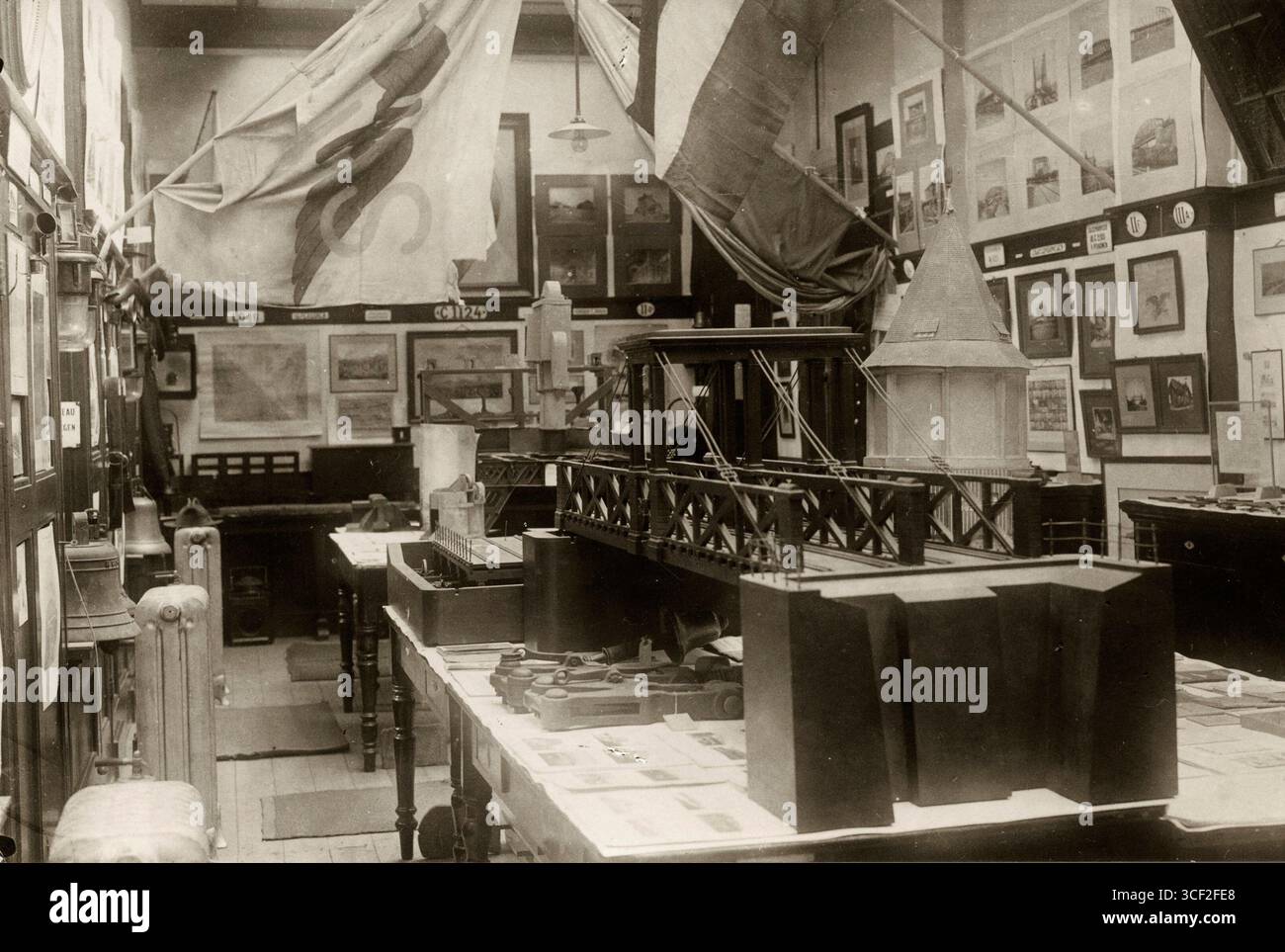 This 1921 photograph shows a section of the Railway Museum in Utrecht ...