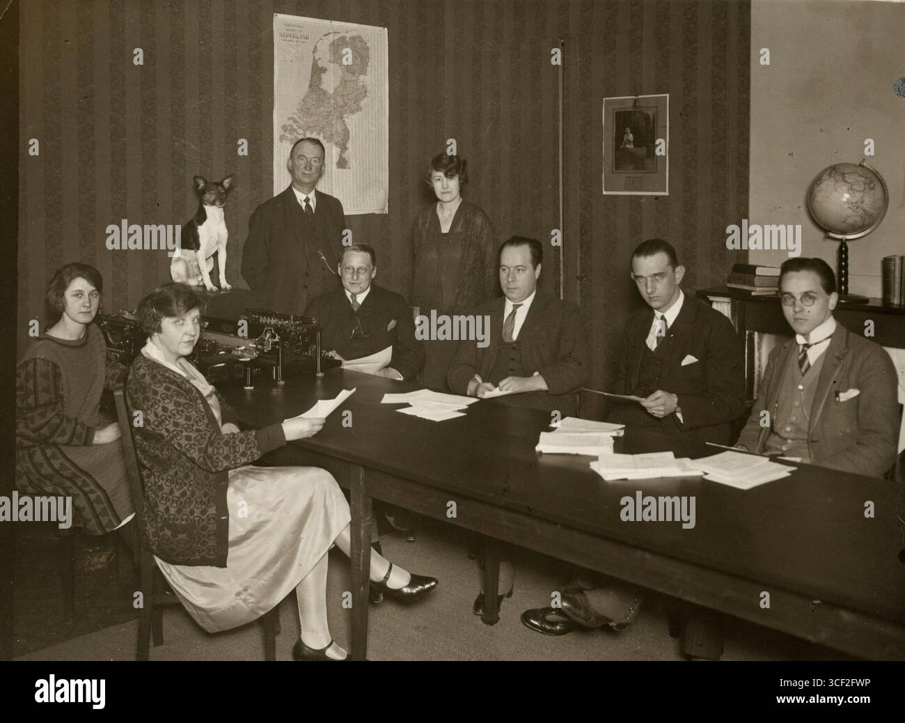 Pablo Rouwet Mr. Fry with staff of The A.B.C. School in Amsterdam, 1927, which ...
