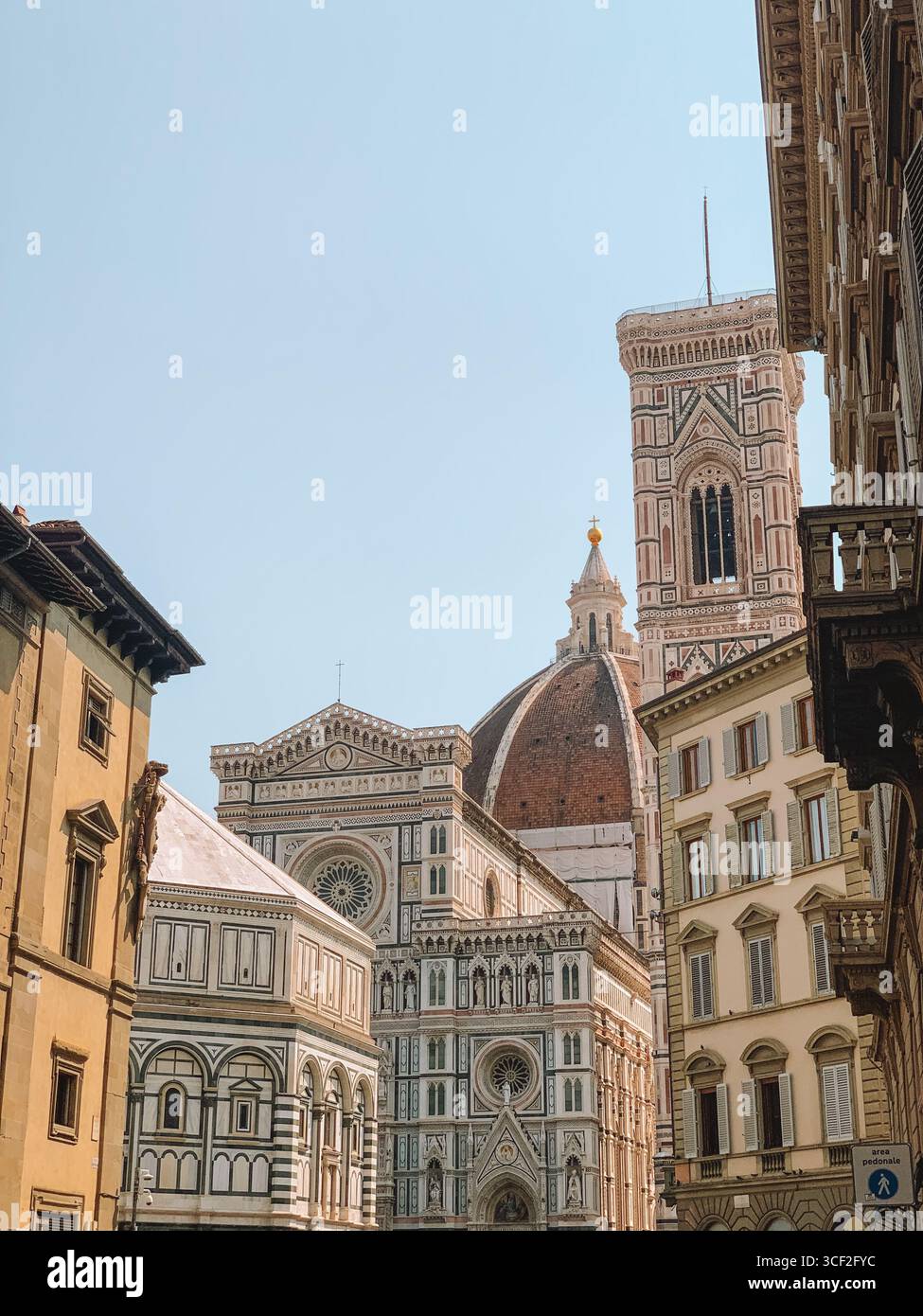 View of the Duomo Cathedral of Santa Maria del Fiore in Florence Italy - Smartphone Captured Stock Image