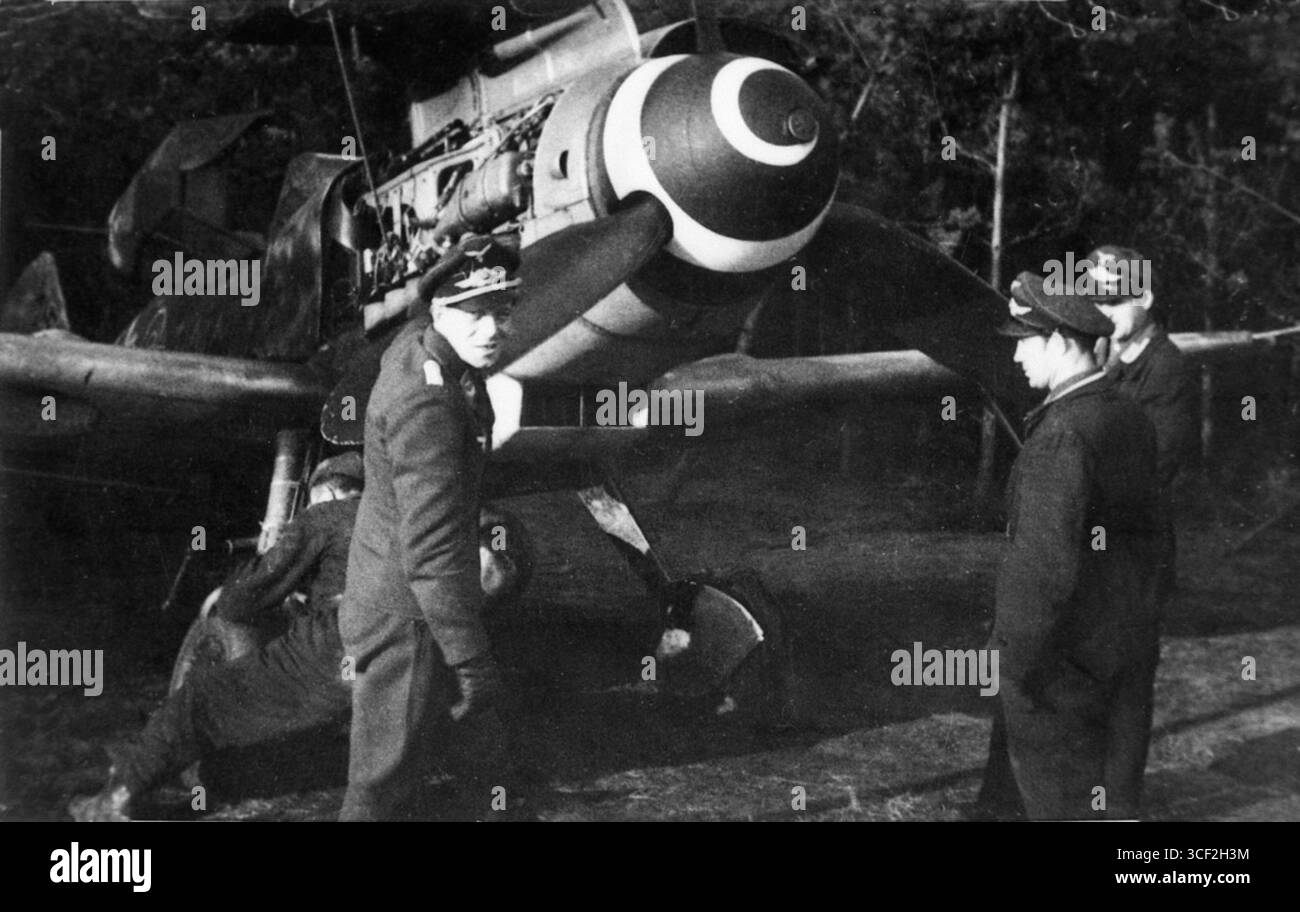 This photograph, taken in June 1944, shows Lt. Karl Kraft with a ...