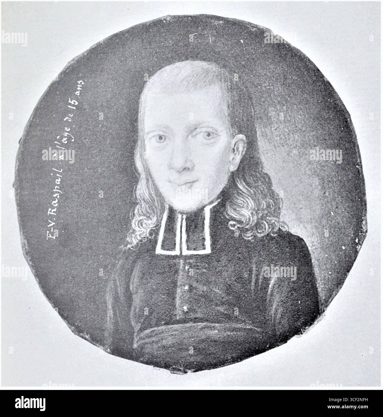 A miniature painting of François-Vincent Raspail at the age of 15 ...