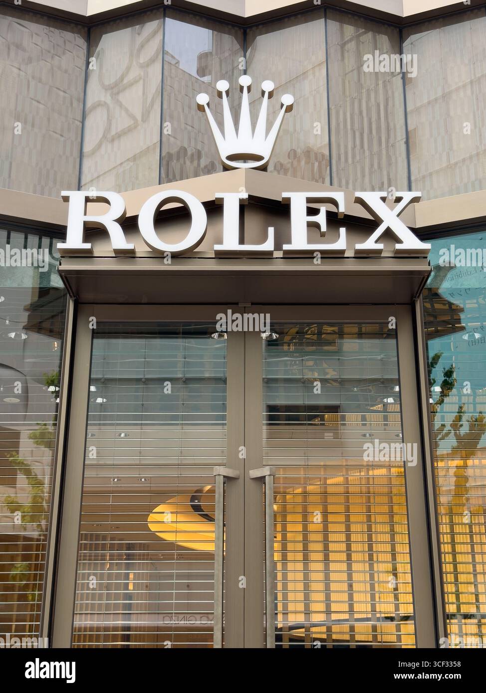 Rolex Ginza Flagship store in the new Rolex Tower in Ginza, the upscale shopping district of Tokyo, Japan. - Smartphone Captured Stock Image
