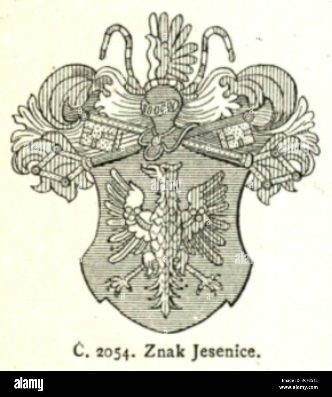 A historical symbol representing Jesenice, captured in 1898, reflecting the region's cultural and historical identity at the time. Stock Photo