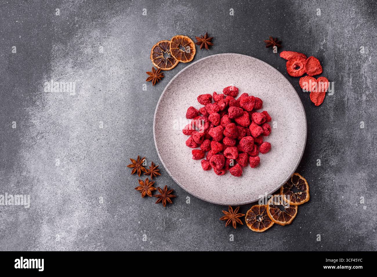 Dried sublimated slices of raspberry as an ingredient for sweet ...