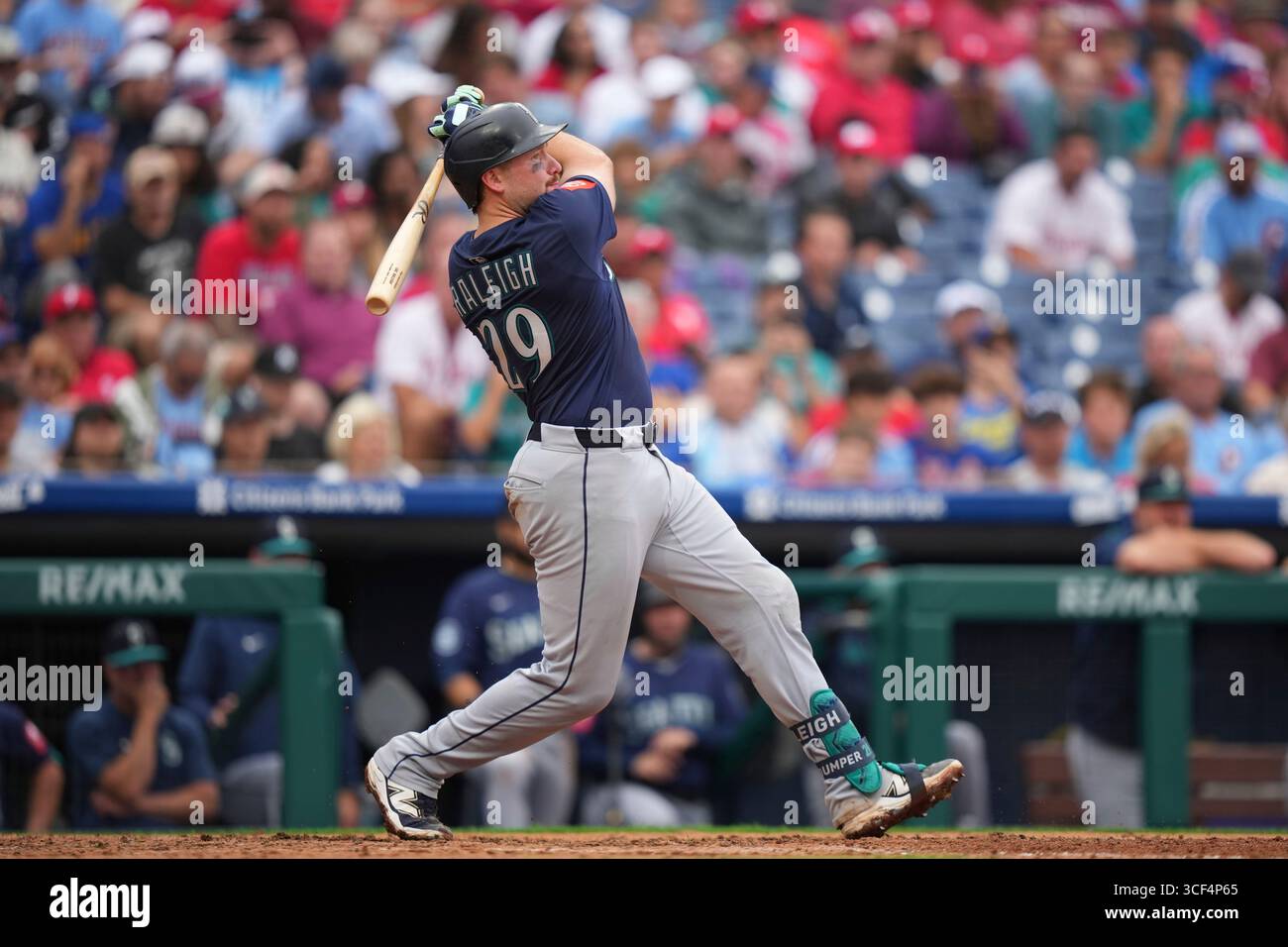 Seattle Mariners' Cal Raleigh plays during a baseball game Wednesday ...