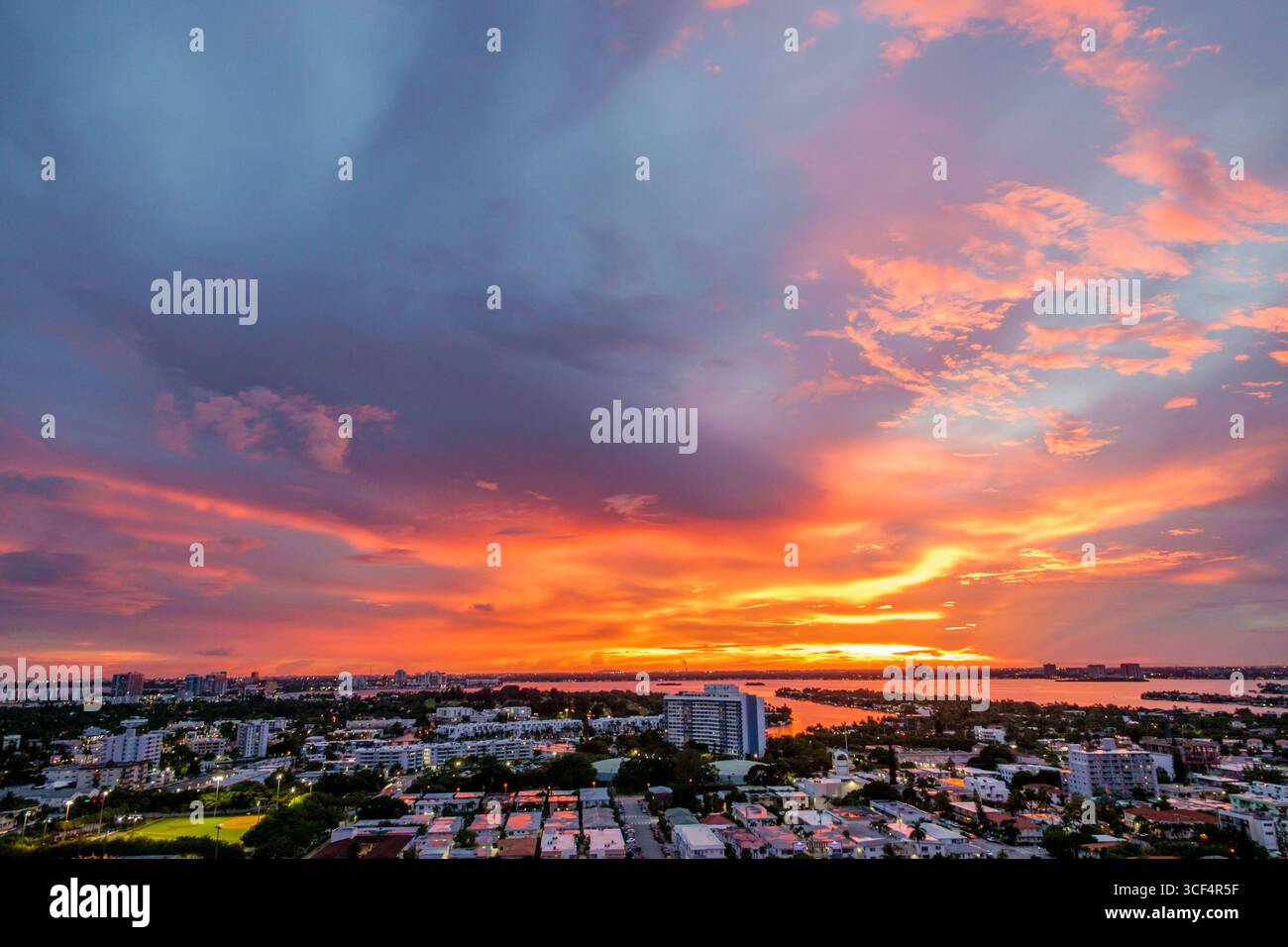 Golden hour aerial panorama miami hi-res stock photography and images ...