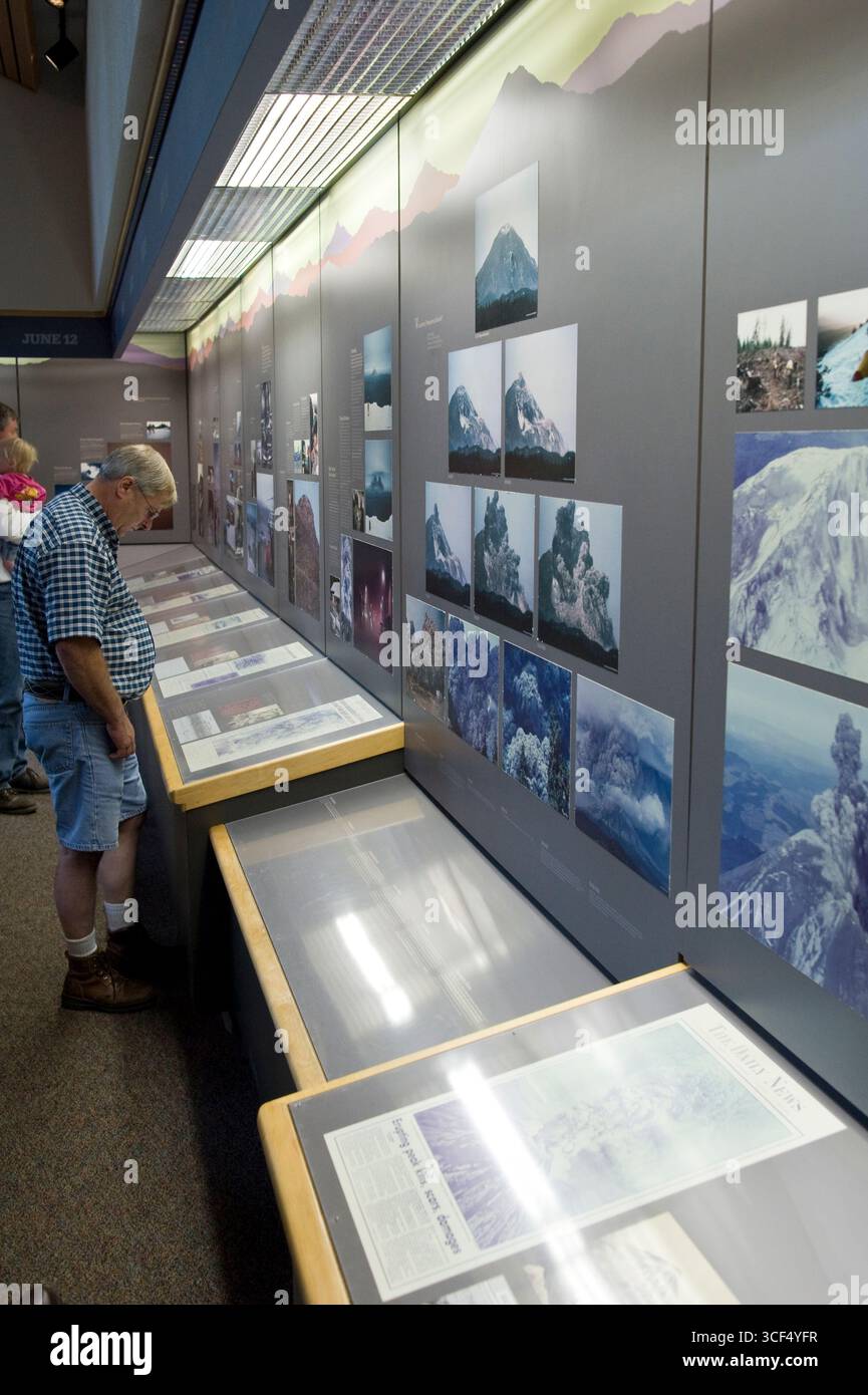 Informative Displays People enjoying the informative displays and exhibits at the Mount St ...