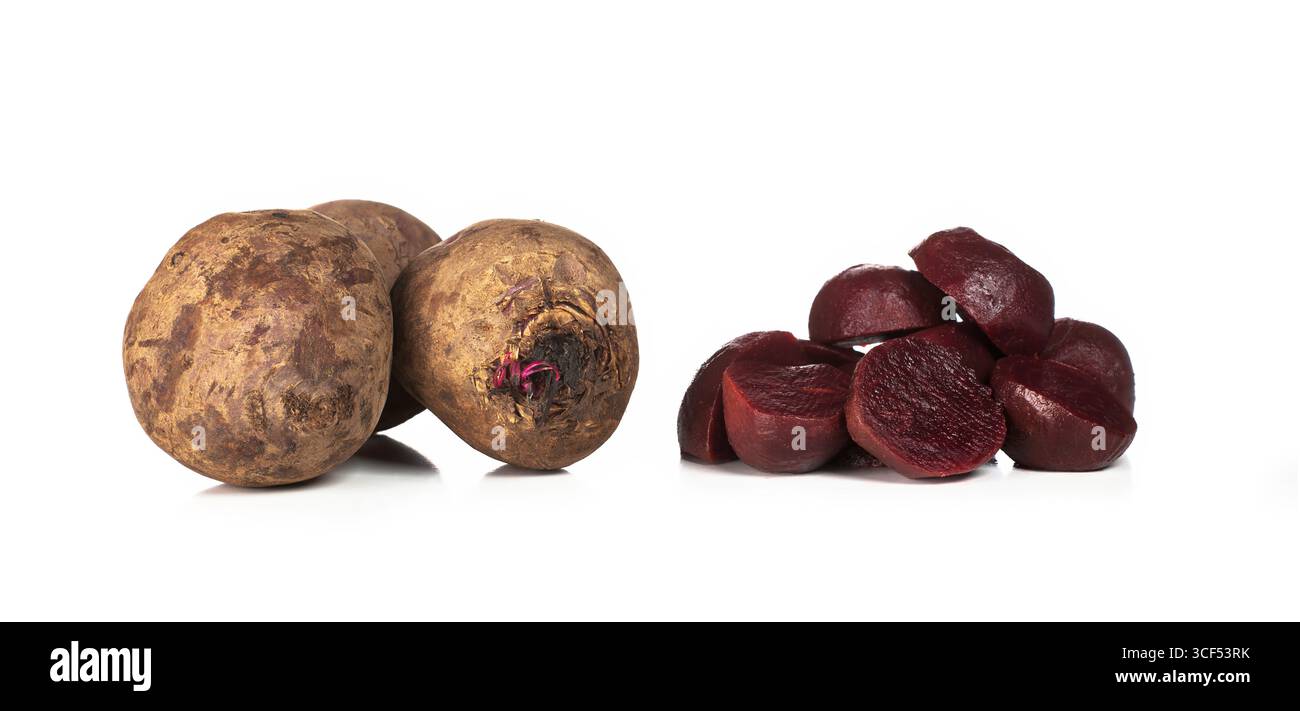 Raw Beetroot closeup isolated on white background Stock Photo