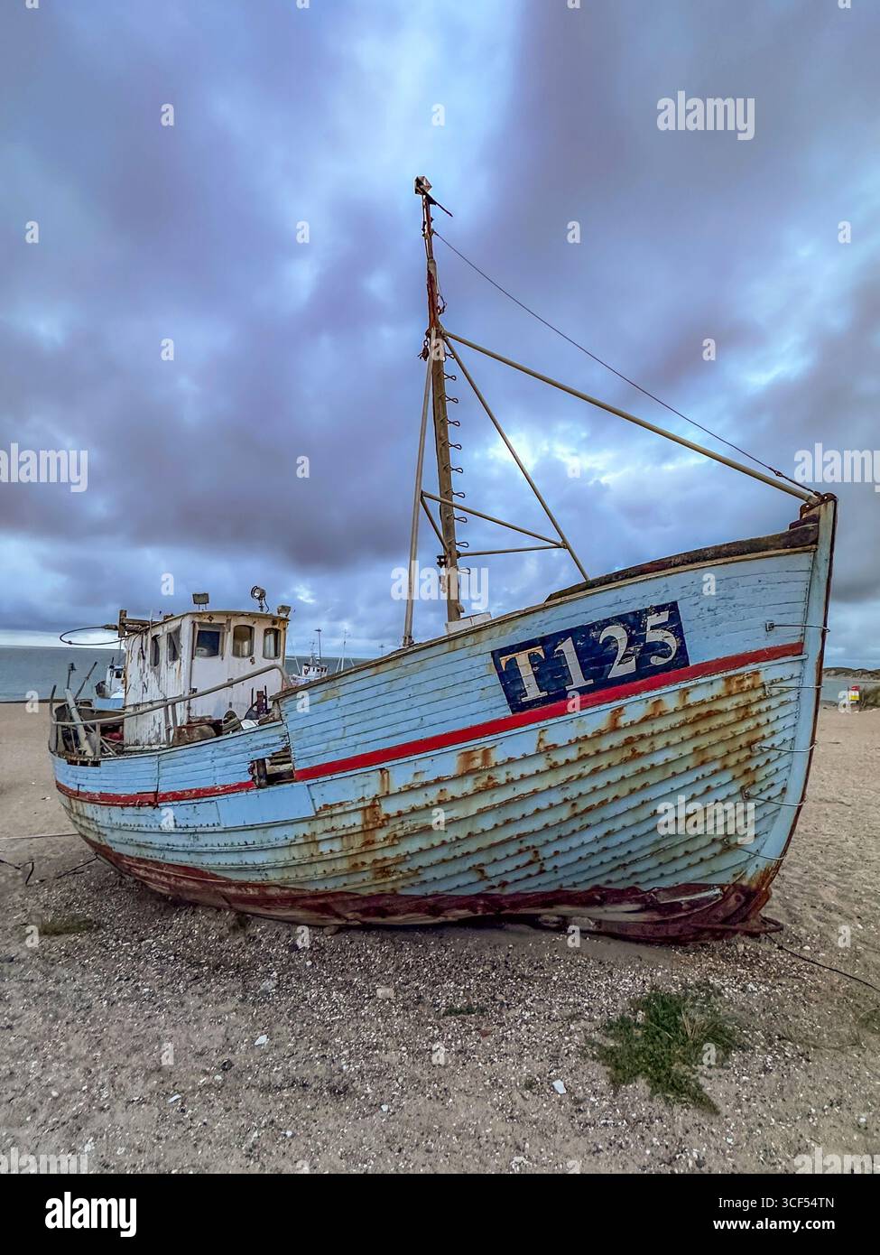 Fishing boats lying on the beach in Vorupor, Denmark Stock Photo - Alamy