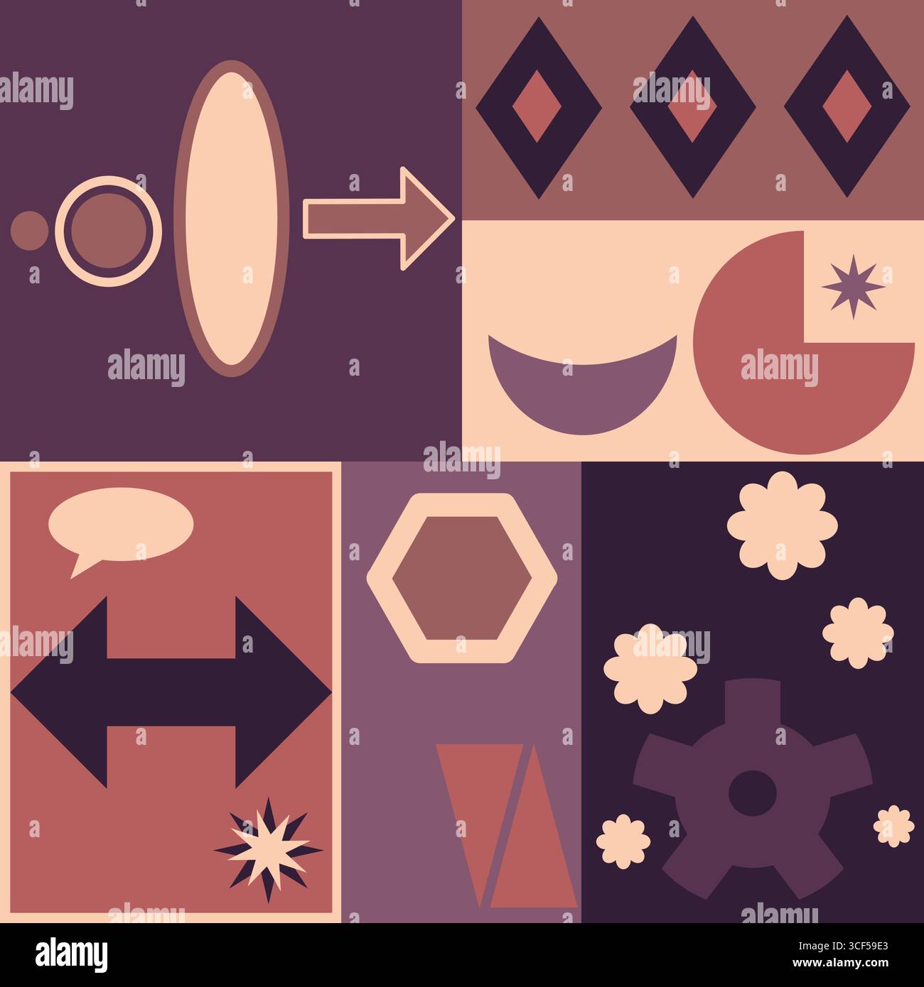 Abstract geometric seamless pattern with shapes vector illustration Stock Vector