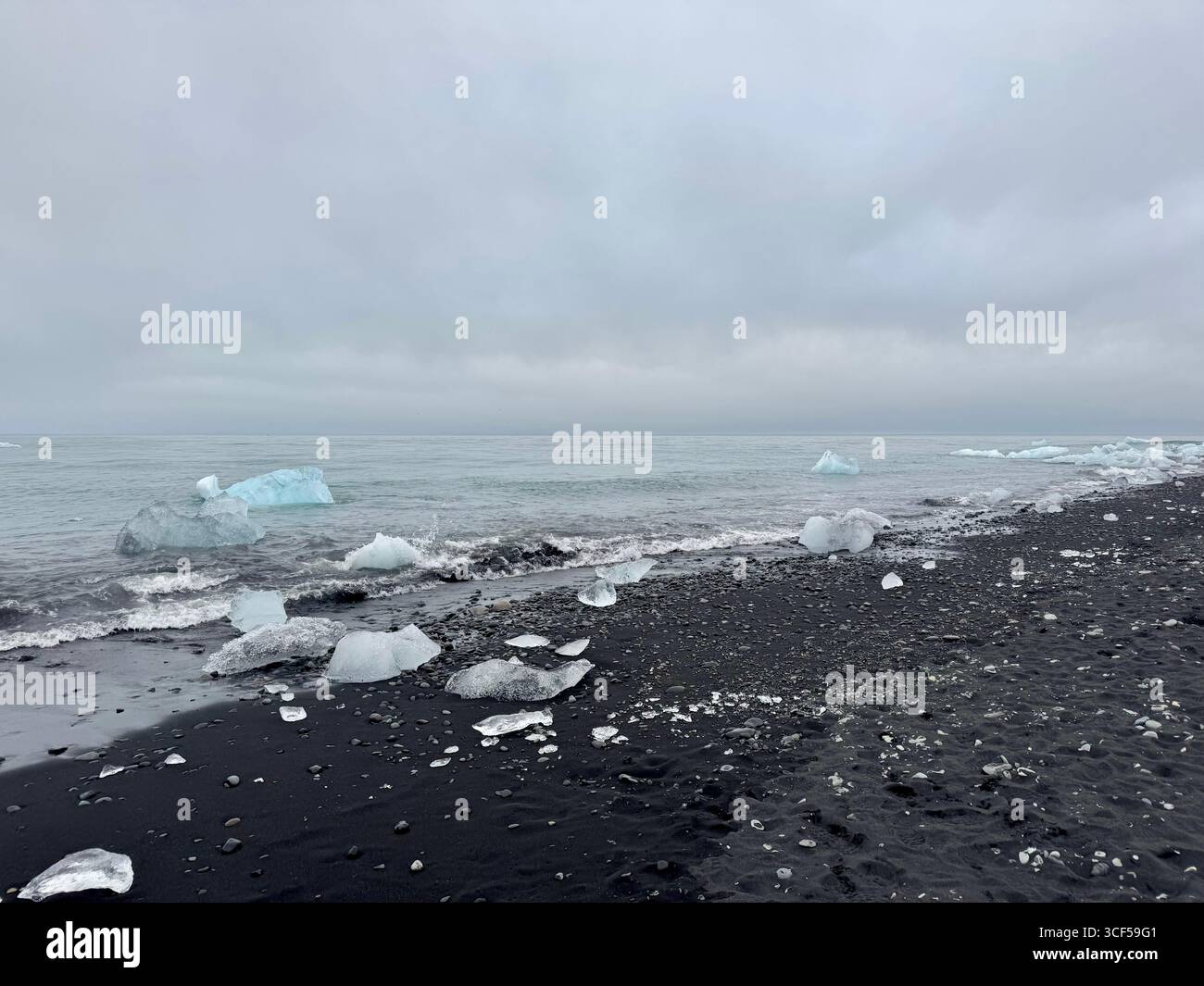 Summer landscape at Diamond Beach, Iceland - Smartphone Captured Stock Image