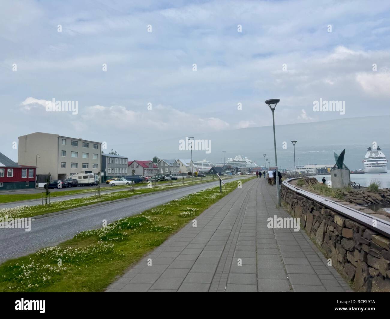 Strandgata street is part of the Akureyri Art Trail. - Smartphone Captured Stock Image