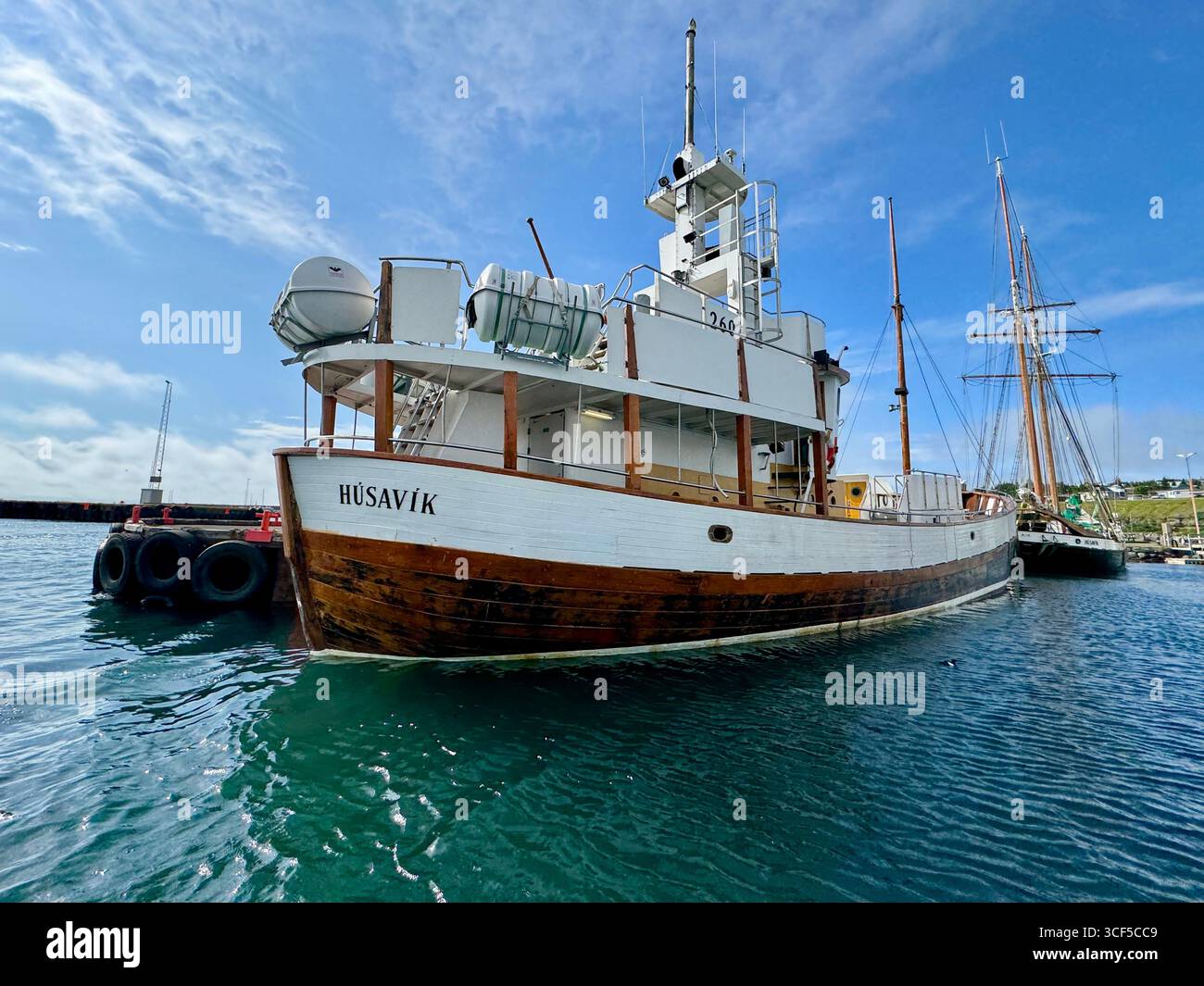 A boat in Husavik with the same name. - Smartphone Captured Stock Image