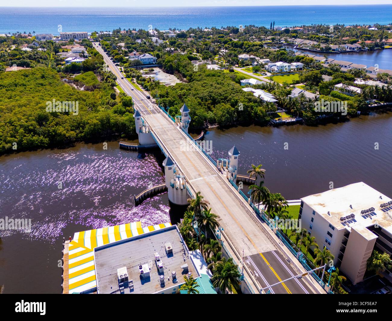 Aerial photo Oceanave Drawbridge Boynton Beach Florida Stock Photo - Alamy