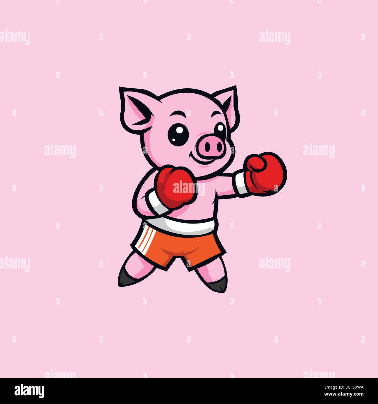 Funny black pig in Stock Vector Images - Alamy