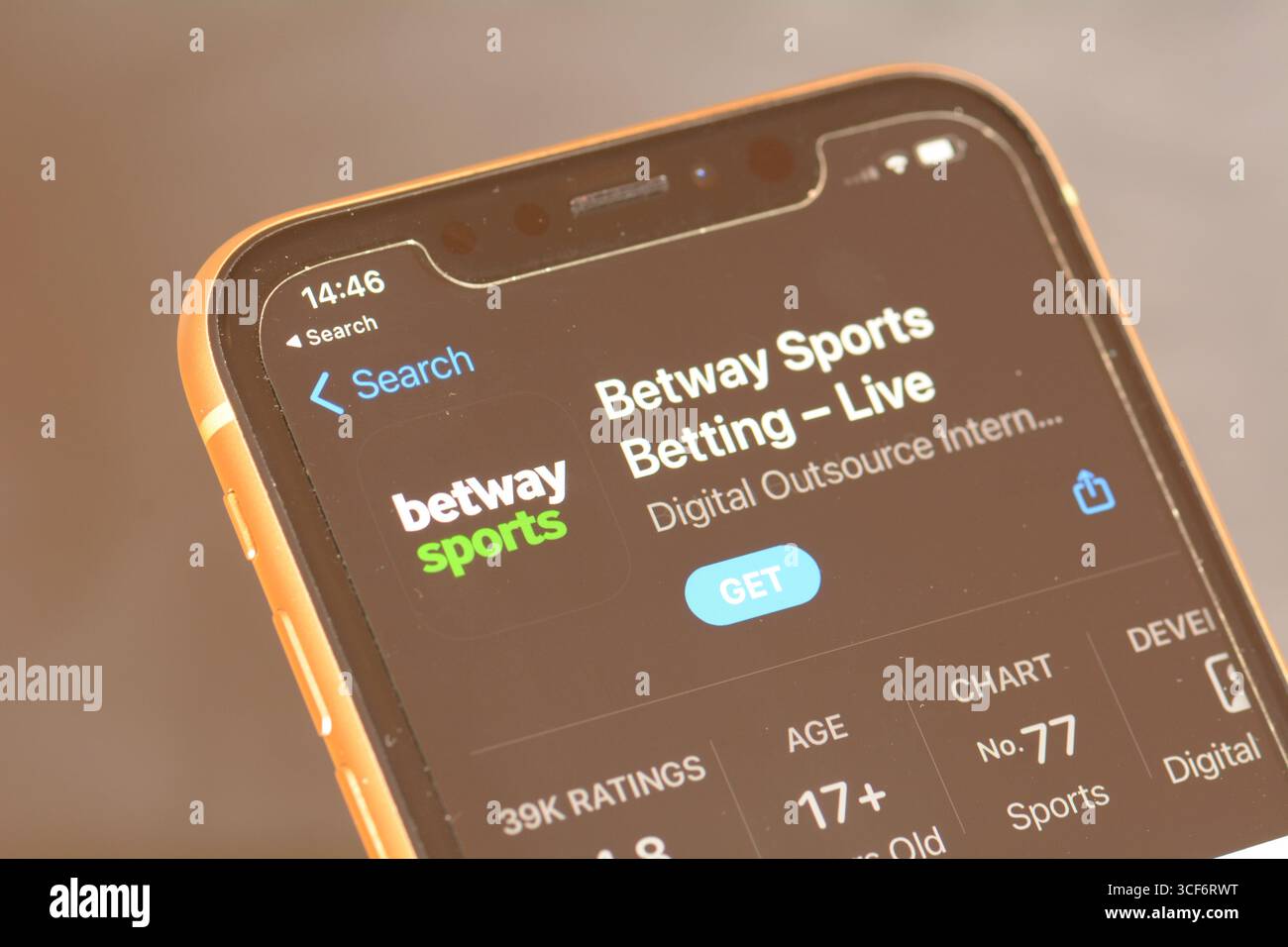 Betway Sports Betting app in the Apple App Store Stock Photo