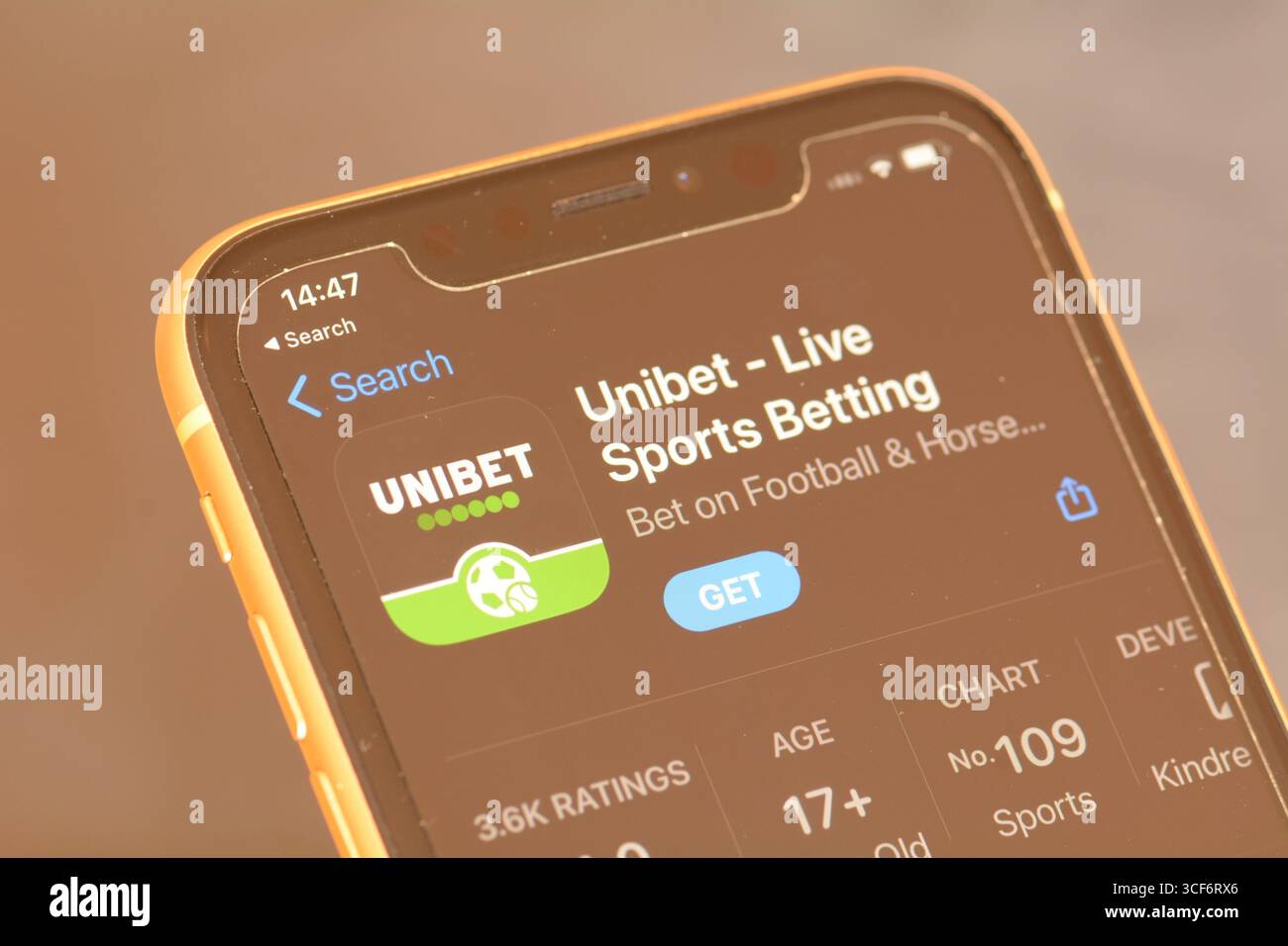 Unibet app i Apple App Store