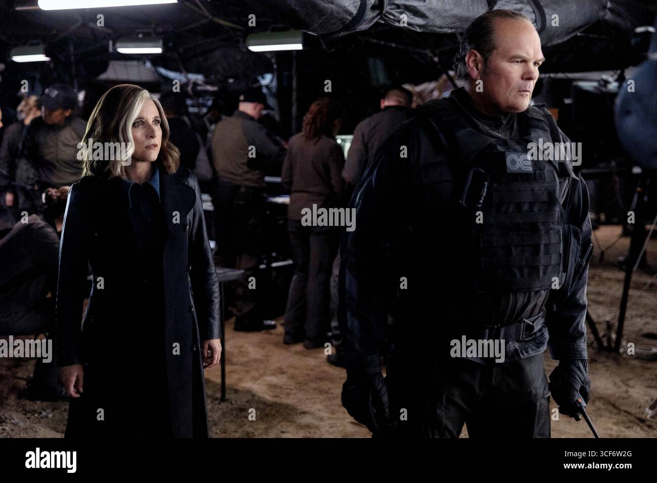 Thunderbolts* (2025)Valentina Allegra de Fontaine (Julia Louis-Dreyfus)   Holt (Chris Bauer) *Filmstill - Editorial Use Only* see Special Instructions Stock Photo