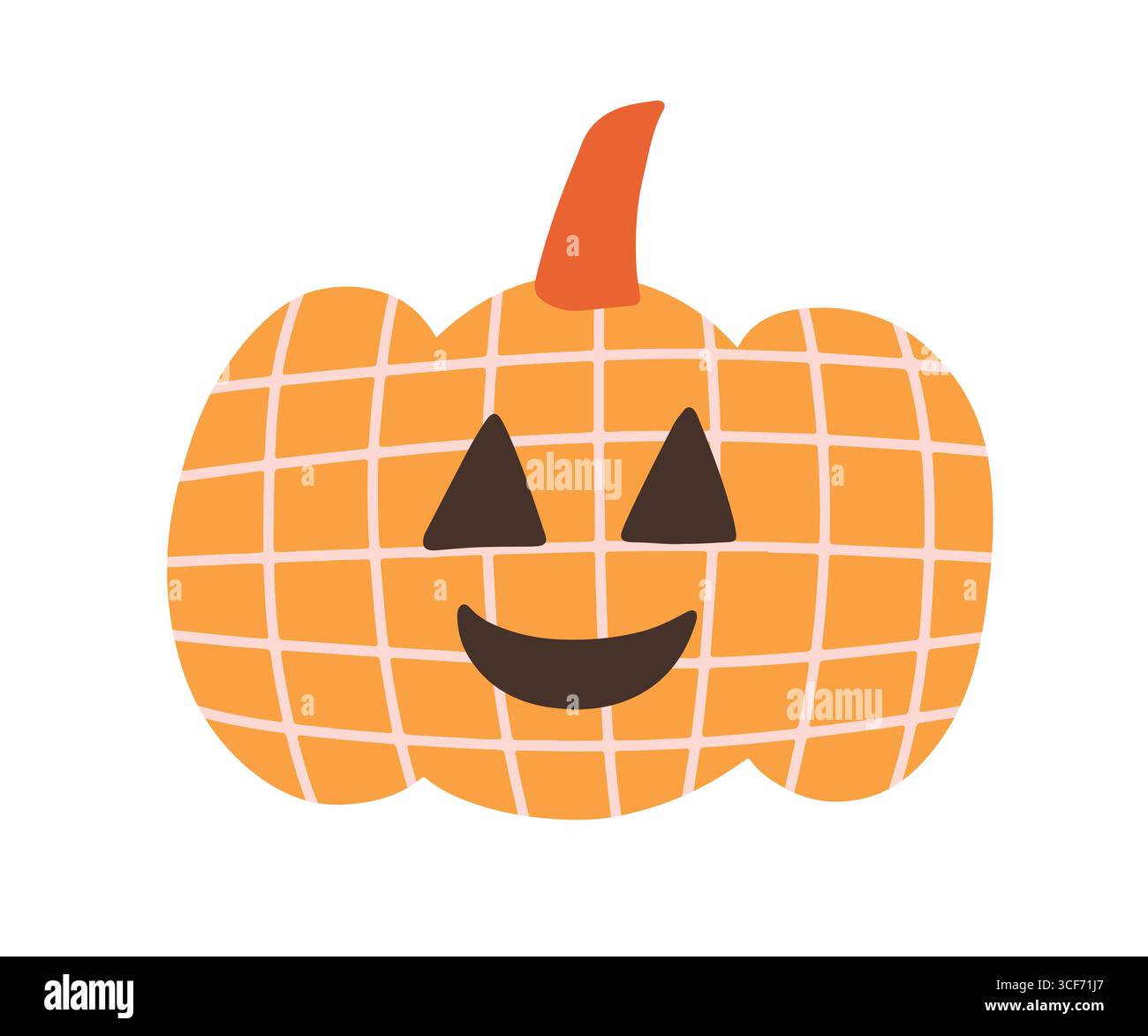 Halloween Spooky Pumpkin Cute Jack Lantern Face Stock Vector