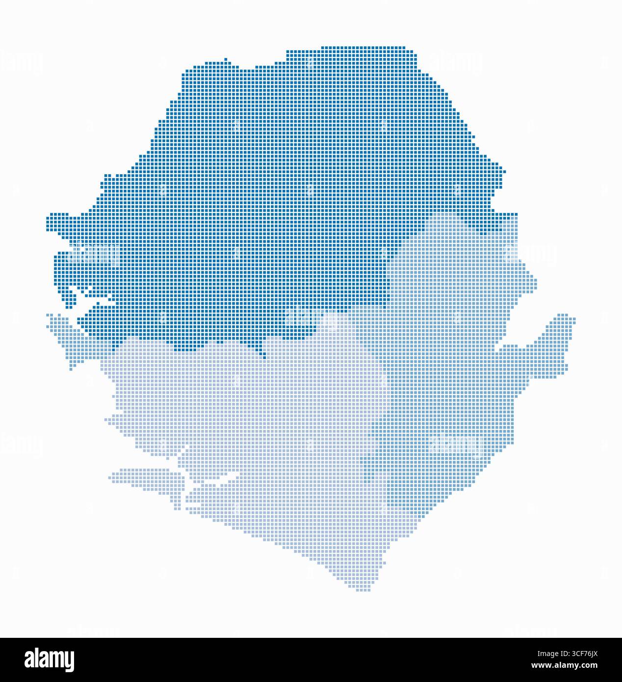 Sierra Leone dotted map. Digital style map of the country on white ...