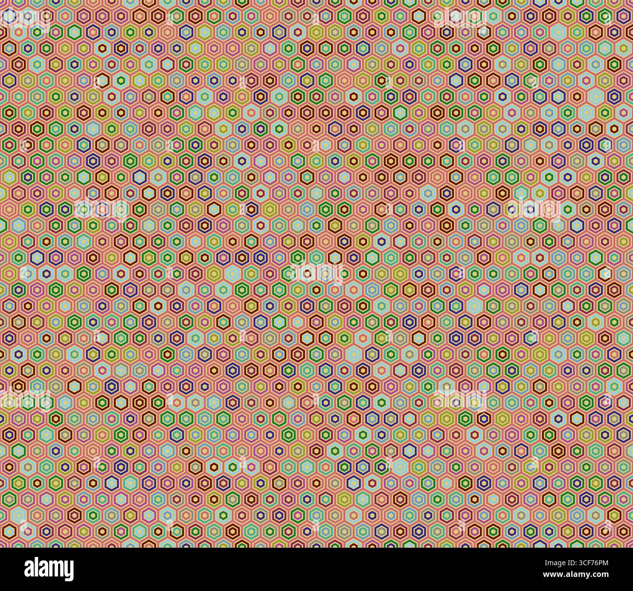 Tileable hexagon pattern. Plain hexagon frames. Regular hexagon shapes. Multiple tones color palette. Seamless pattern. Tileable vector illustration. Stock Vector