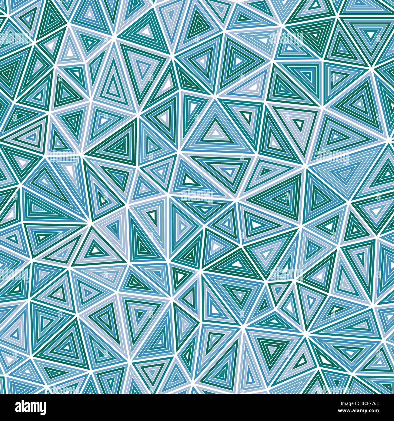 Tileable abstract background. Multiple repeated inner triangles. Medium triangles size. Multicolored style. Seamless pattern. Trending vector tiles. Stock Vector