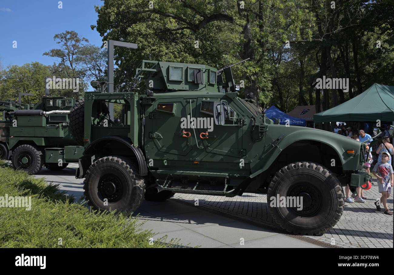 Army truck.Oshkosh M-ATV.MRAP.side view. Suspension, springs, wheels ...