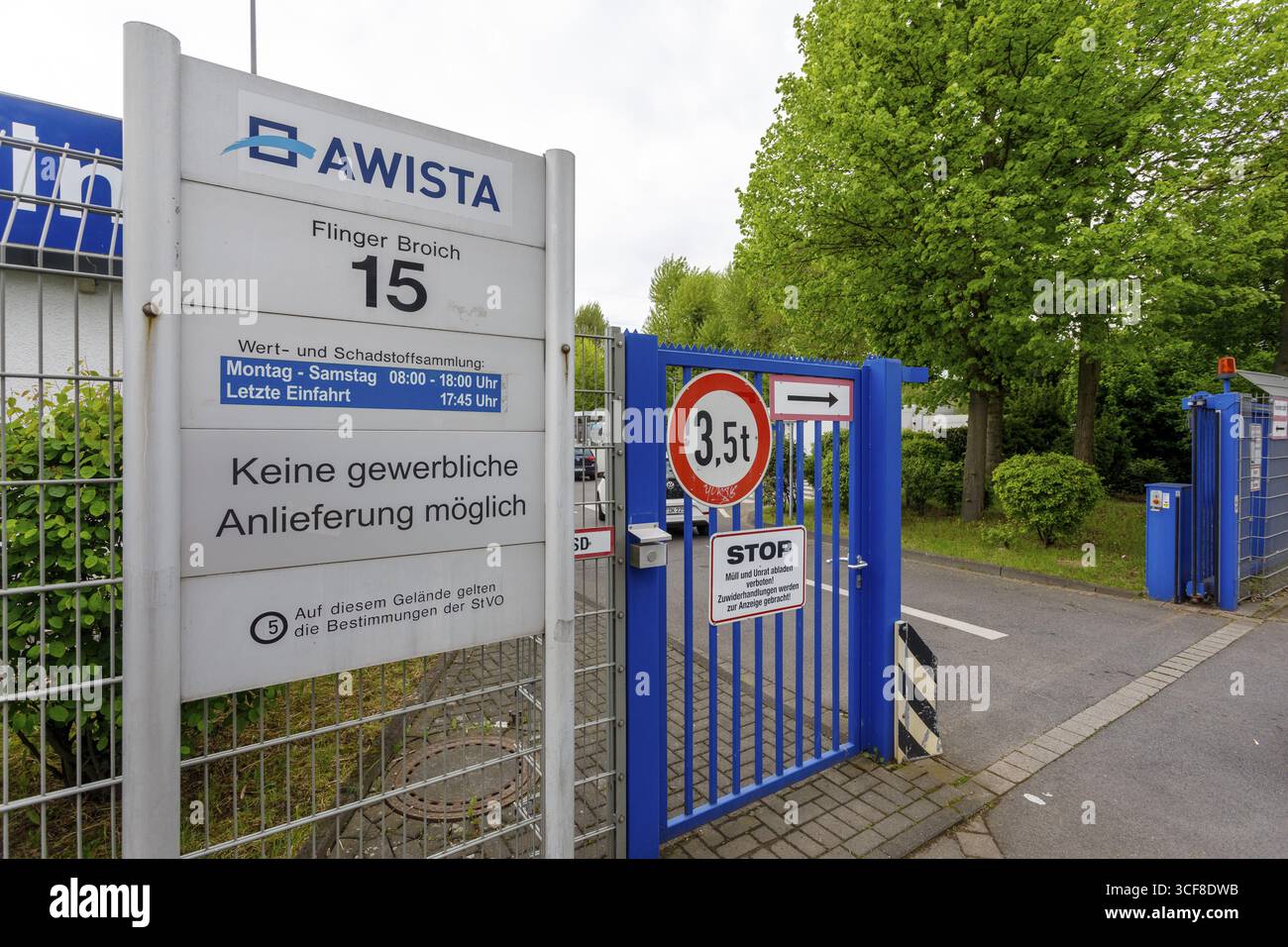 Recycling yard of Awista Duesseldorf, collection of recyclable and ...