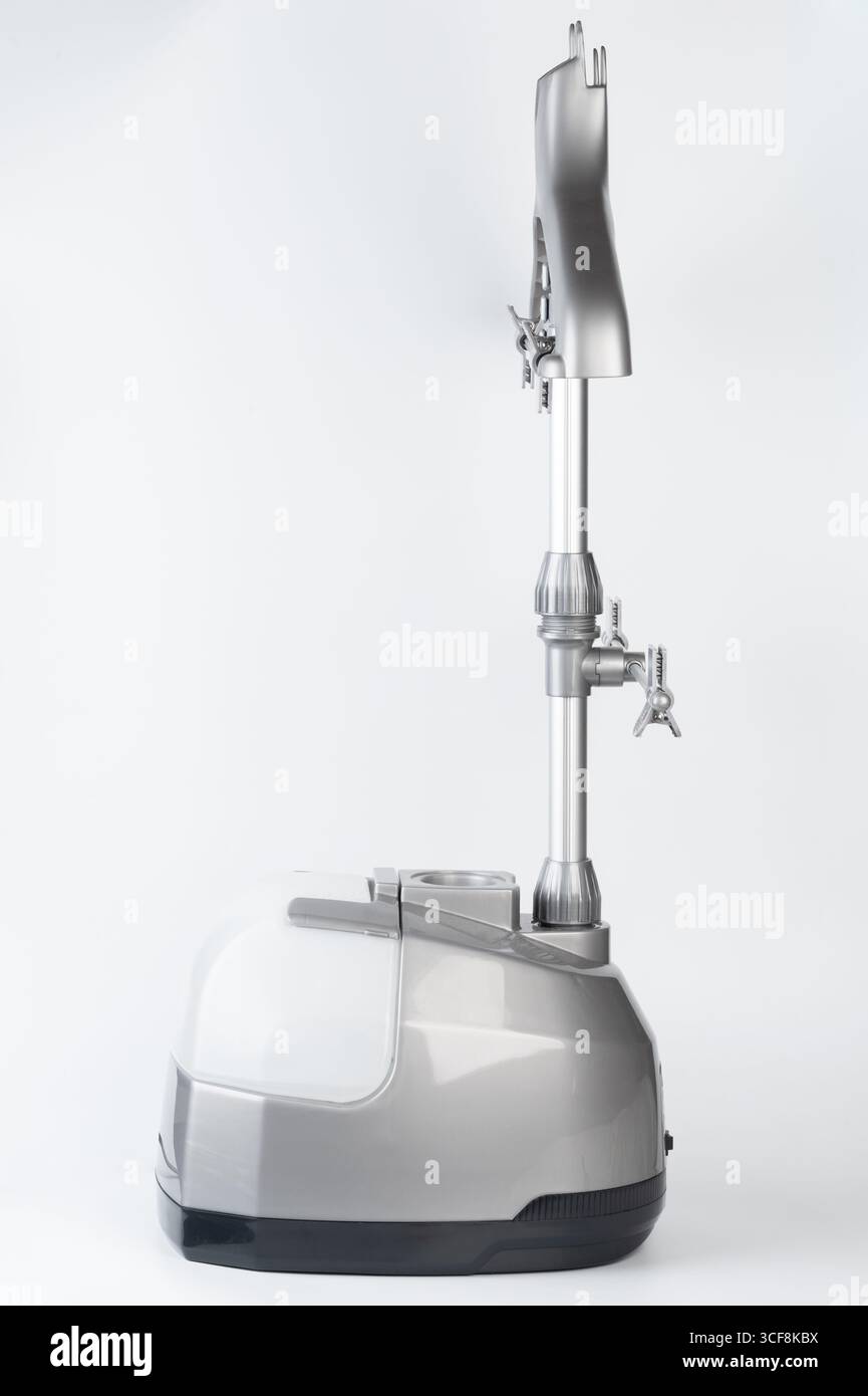 Steam Machine Side View Portable ironing steamer side view isolated on white background Stock ...