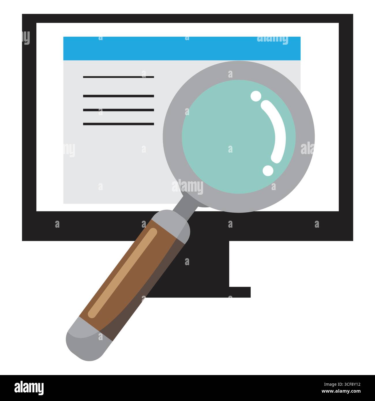 Magnifying glass over web page stock vector illustration Stock Vector ...