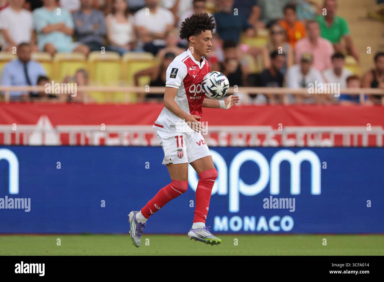 Monaco, Monaco, 16th August 2025. Maghnes Akliouche of AS Monaco during ...