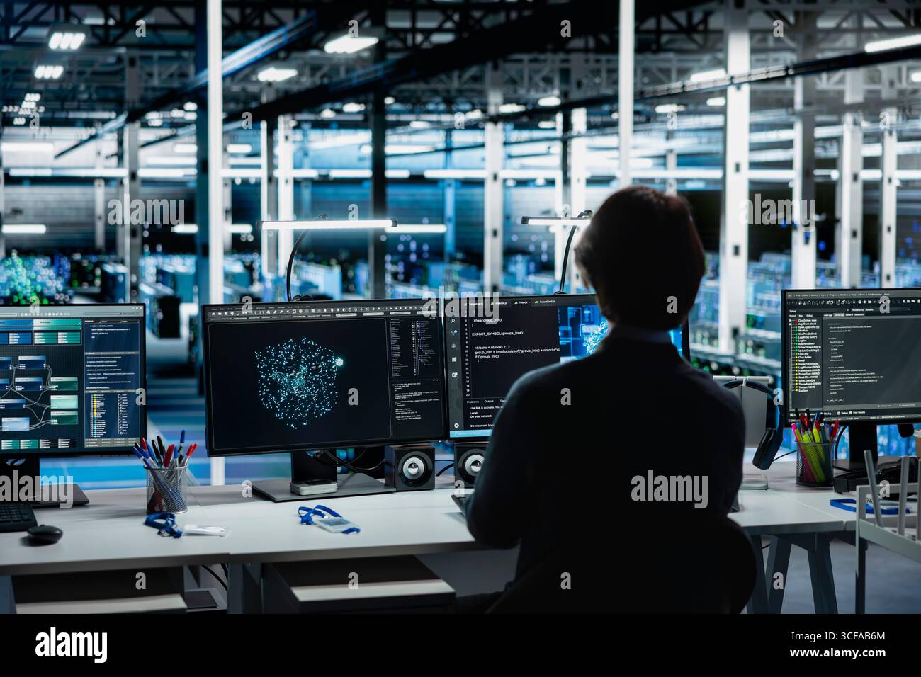 Engineer monitoring racks in hi-res stock photography and images - Alamy
