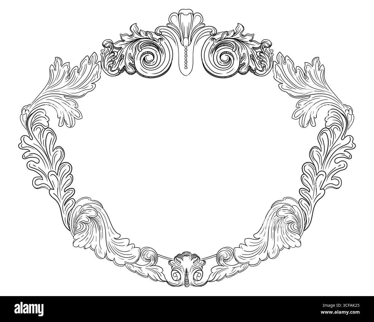 Abstract baroque design element retro frame vector illustration Stock ...