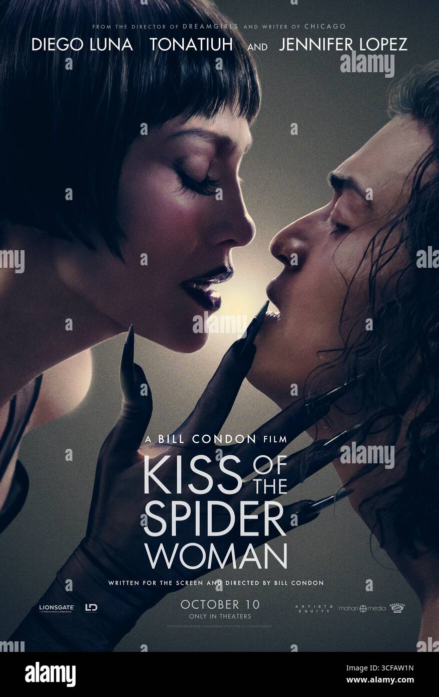 RELEASE DATE: October 10, 2025 TITLE: Kiss of The Spider Woman STUDIO: Lionsgate. DIRECTOR: Bill Condon PLOT: Valentin, a political prisoner, shares a cell with Molina, convicted for public indecency. An unlikely bond forms as Molina recounts a Hollywood musical plot starring Ingrid Luna. STARRING: JENNIFER LOPEZ as Aurora. (Credit Image: © Lionsgate/Entertainment Pictures/ZUMAPRESS.com) EDITORIAL USAGE ONLY! Not for Commercial USAGE! Stock Photo
