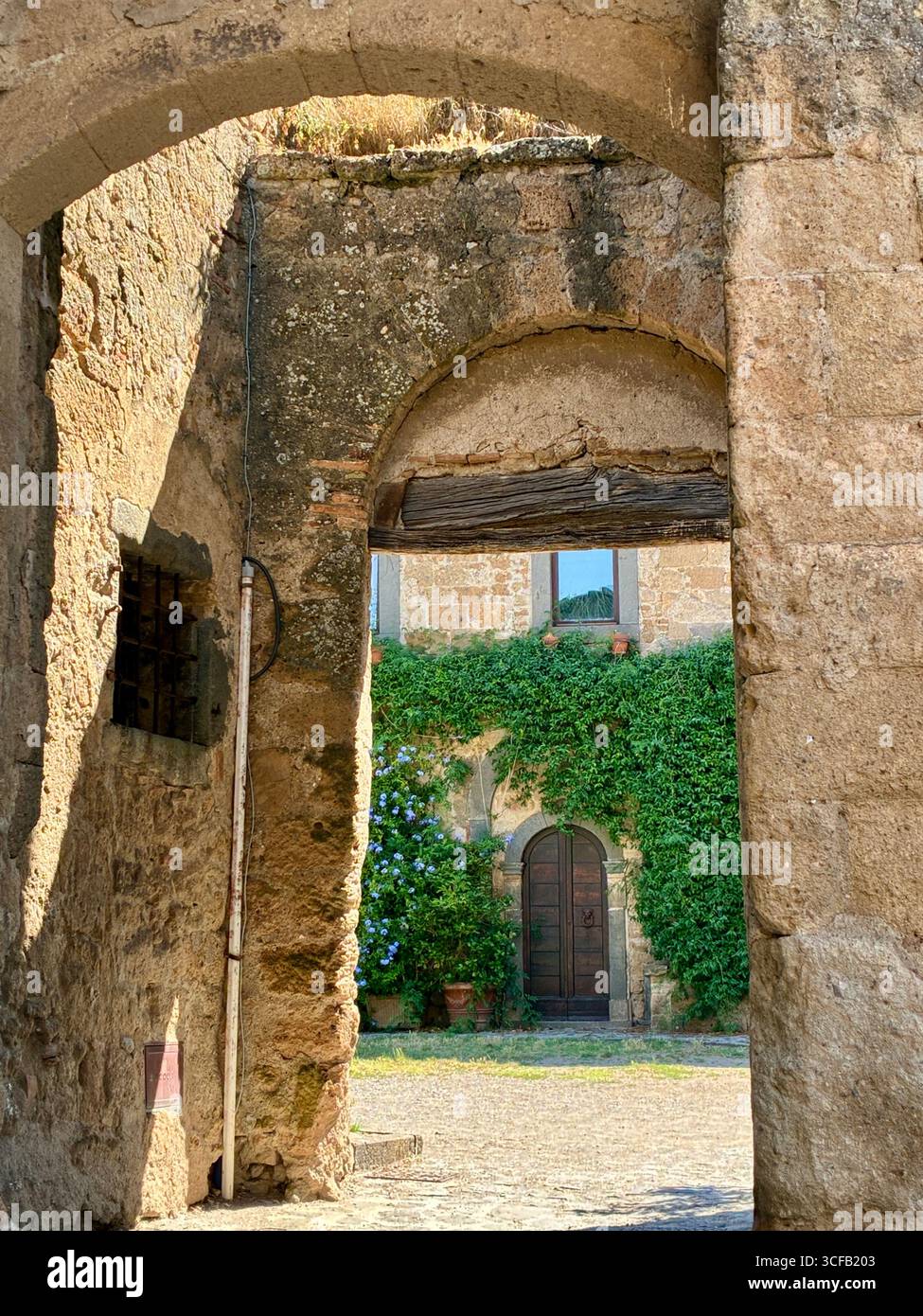 The streets of Civita Bagnoregio, Italy - Smartphone Captured Stock Image