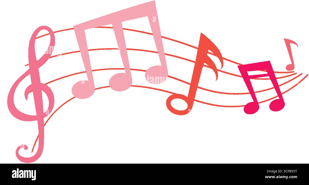 Vibrant notes and staff symbolizing musical harmony Stock Vector