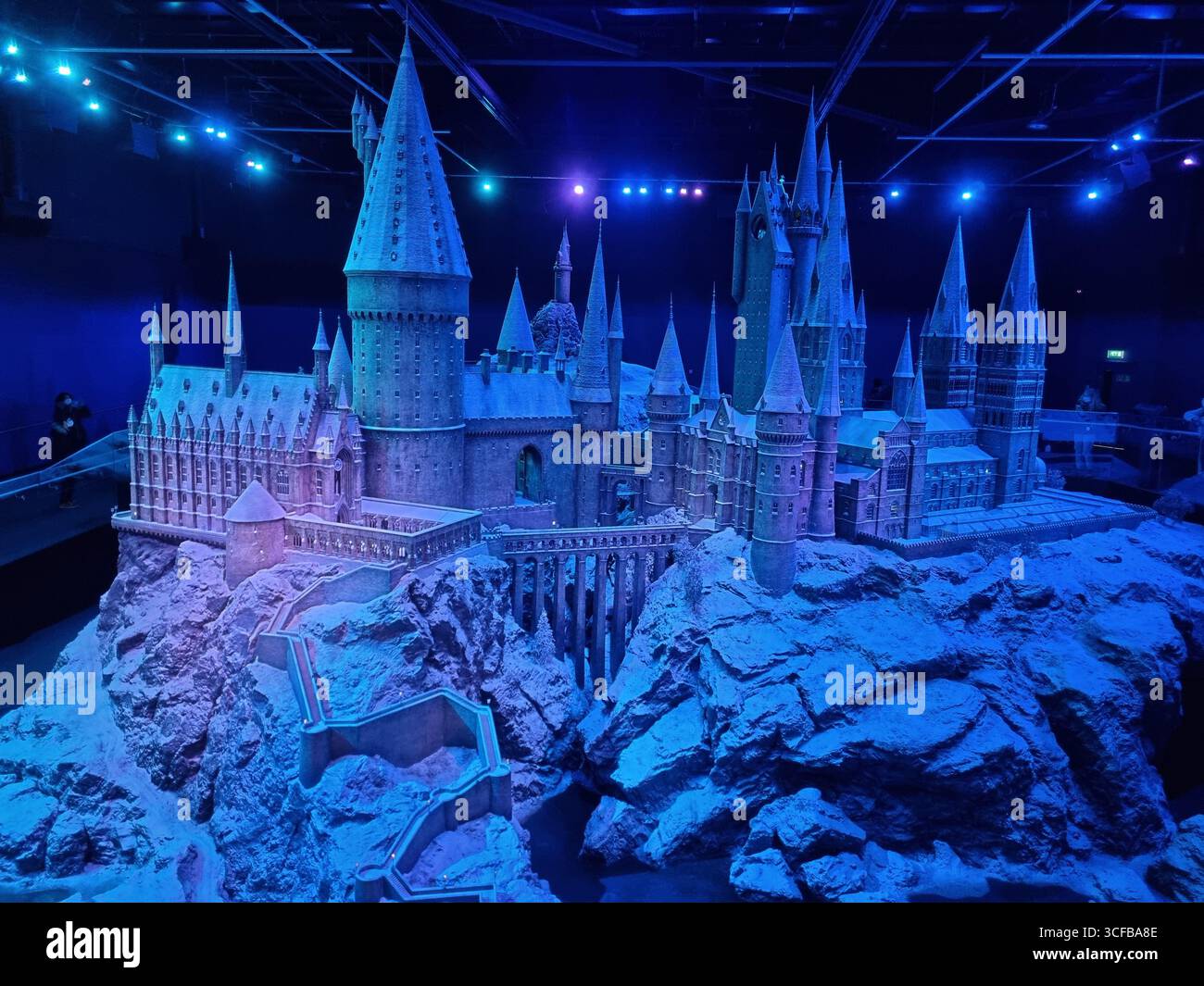 Watford, London, England. A scale model of Hogwarts at The Warner Bros. Studio Tour - Making of Harry Potter. - Smartphone Captured Stock Image