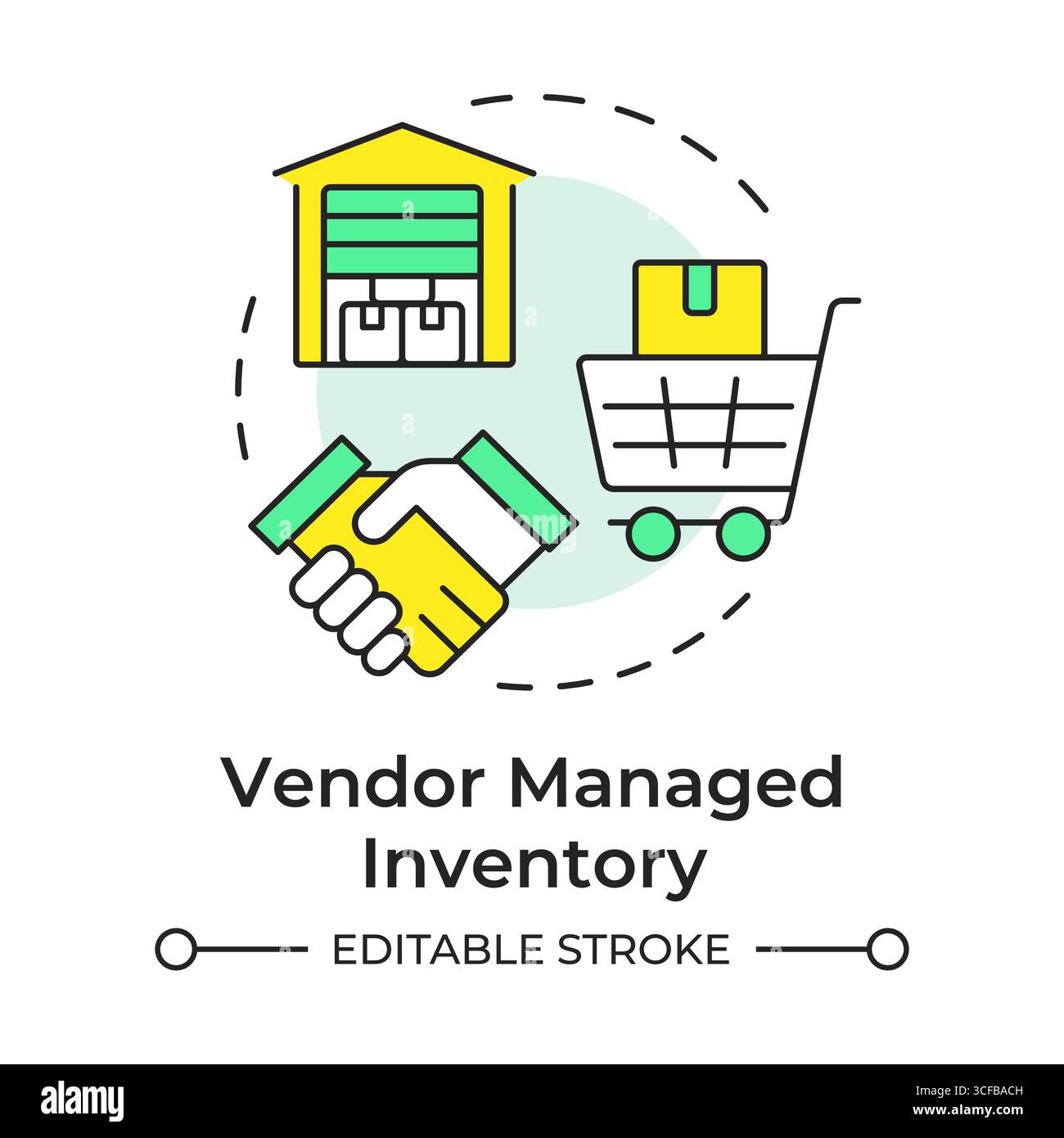 Vendor managed inventory multi color concept icon Stock Vector Image ...