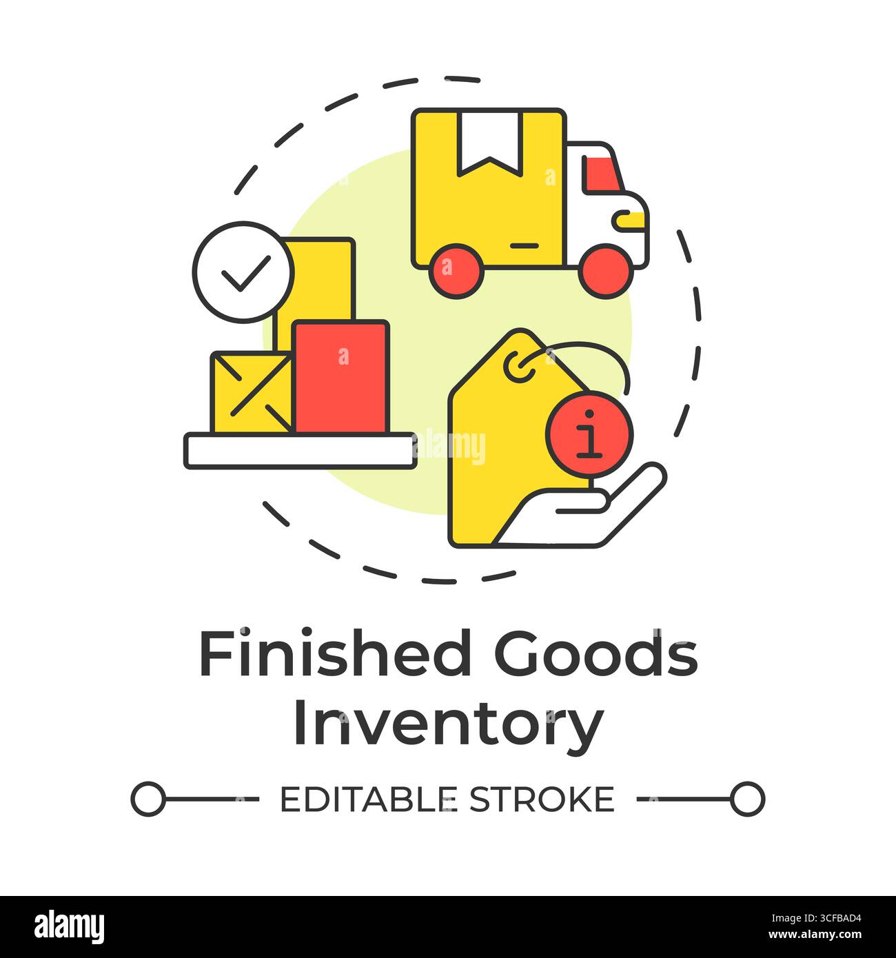 Finished goods inventory multi color concept icon Stock Vector Image ...