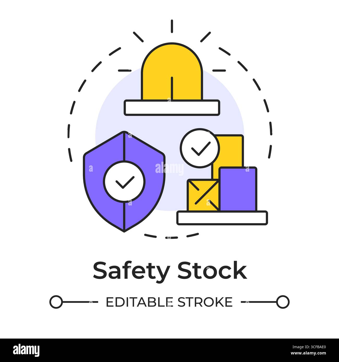 Safety stock multi color concept icon Stock Vector