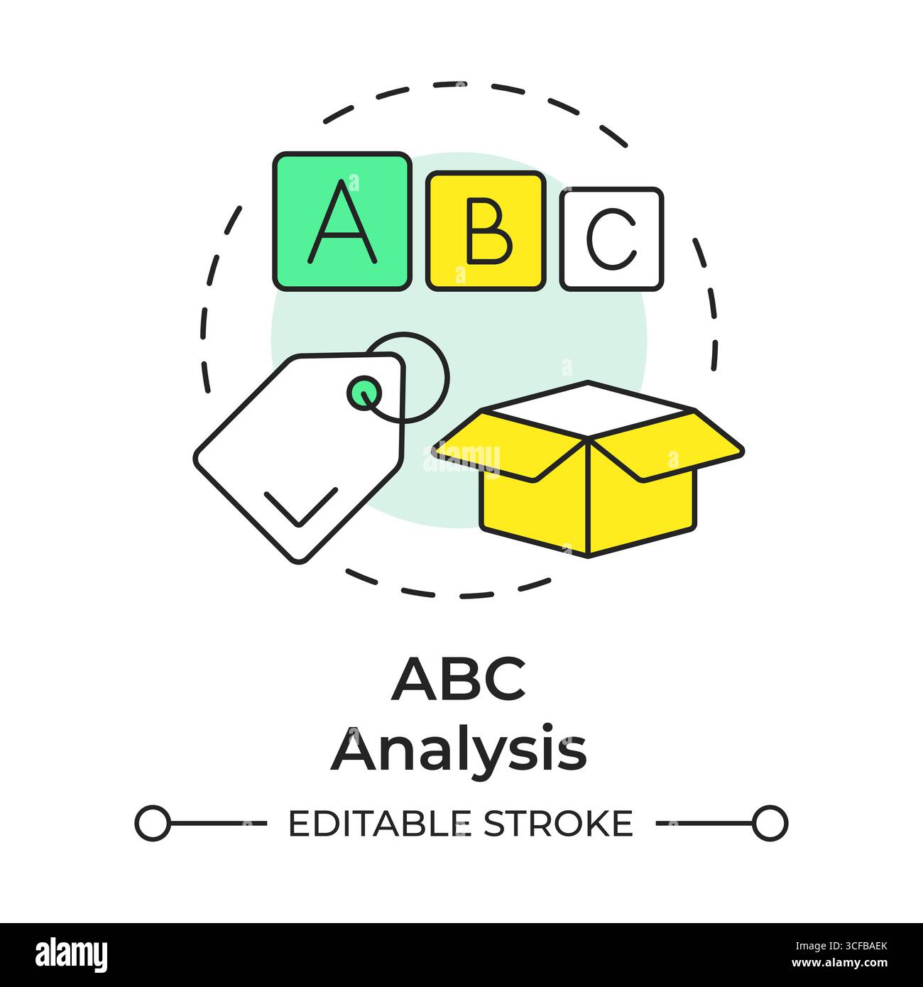 ABC analysis multi color concept icon Stock Vector