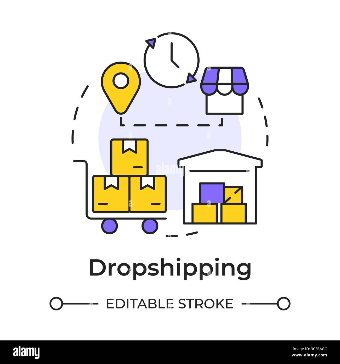 Dropshipping multi color concept icon Stock Vector