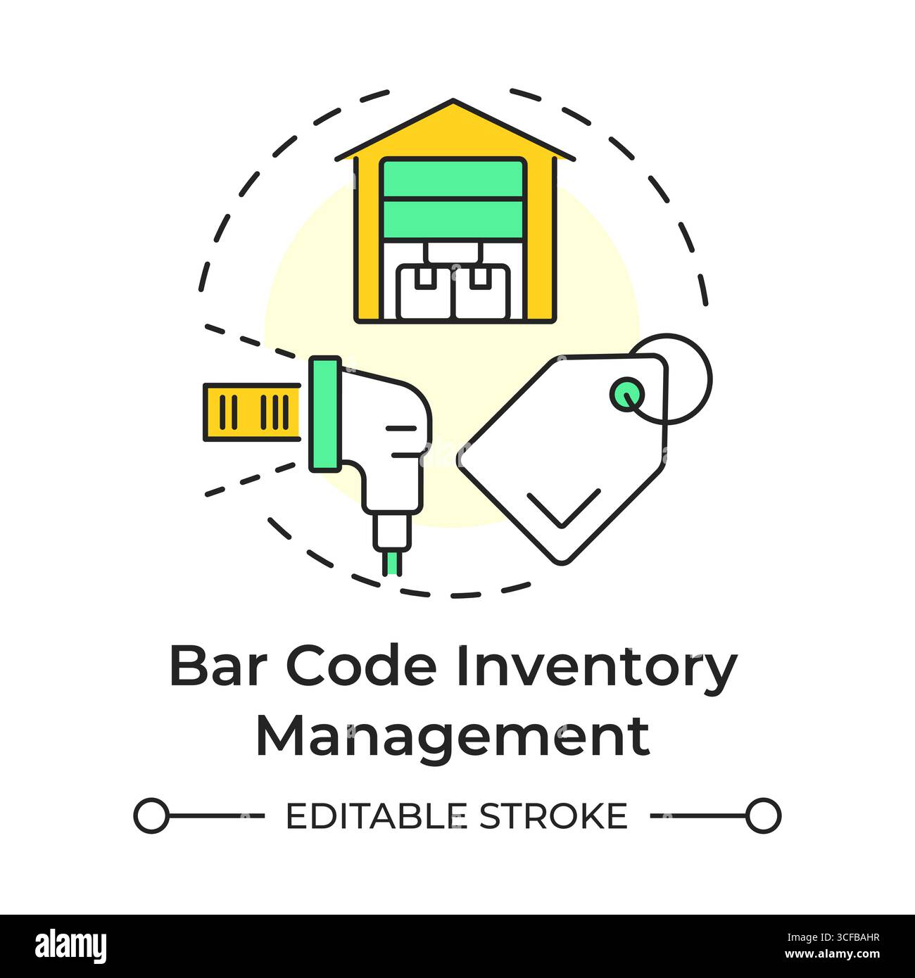 Barcode inventory management multi color concept icon Stock Vector ...