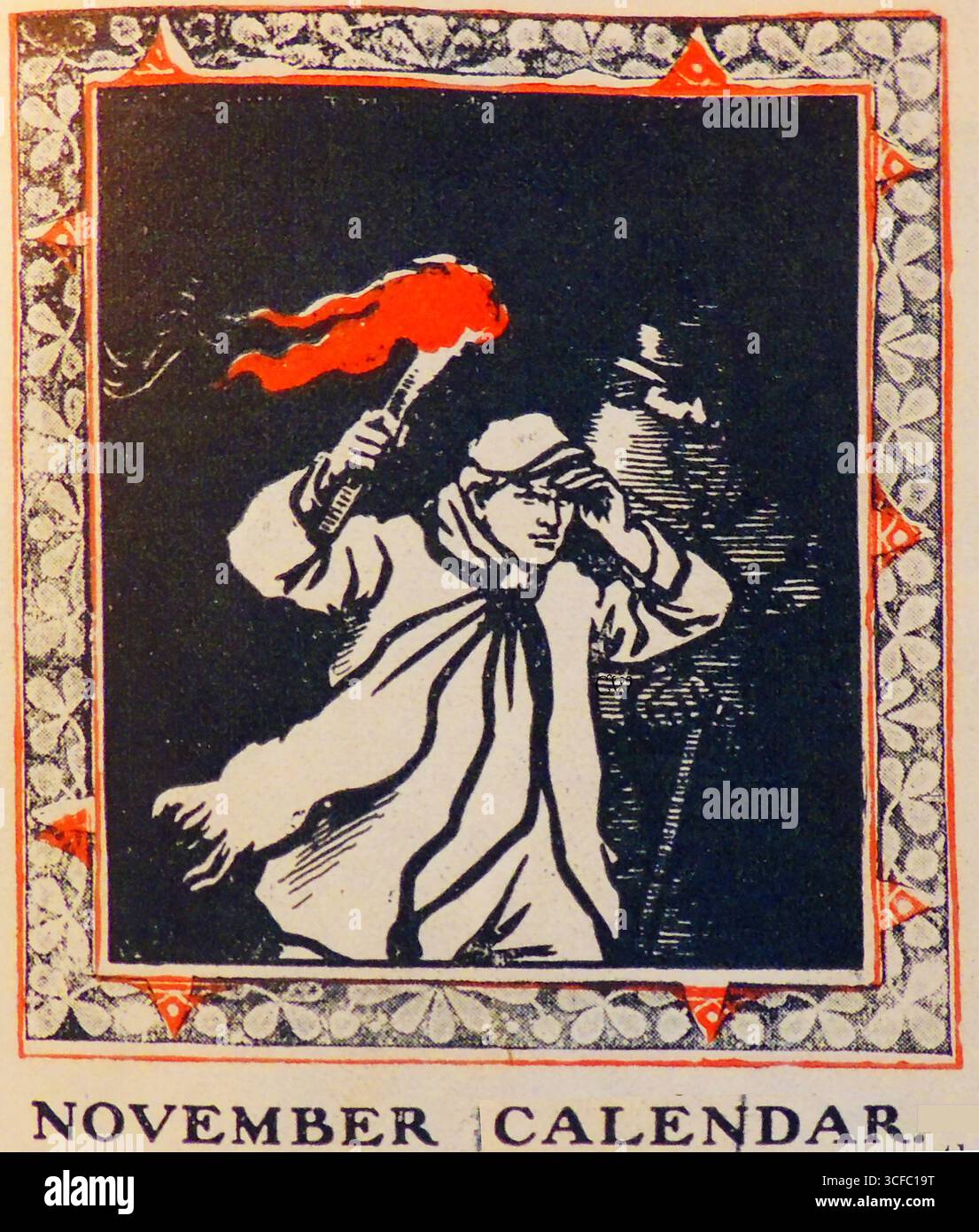The dark nights before Christmas - from a 1908 English calendar Stock ...