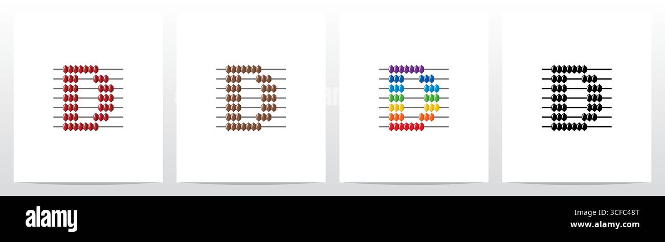 Abacus Forming Letter Logo Design D Stock Vector