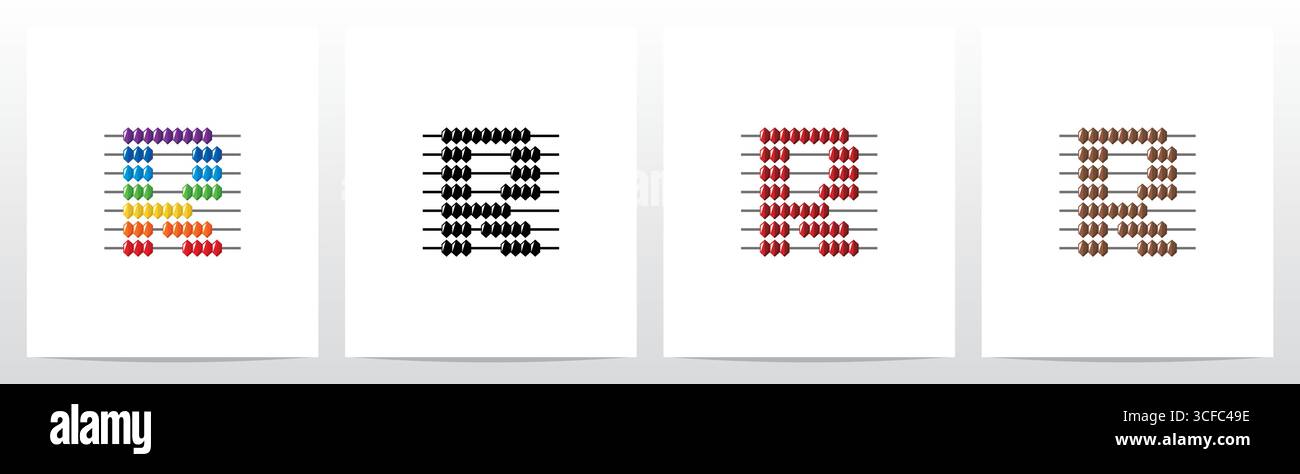 Abacus Forming Letter Logo Design R Stock Vector
