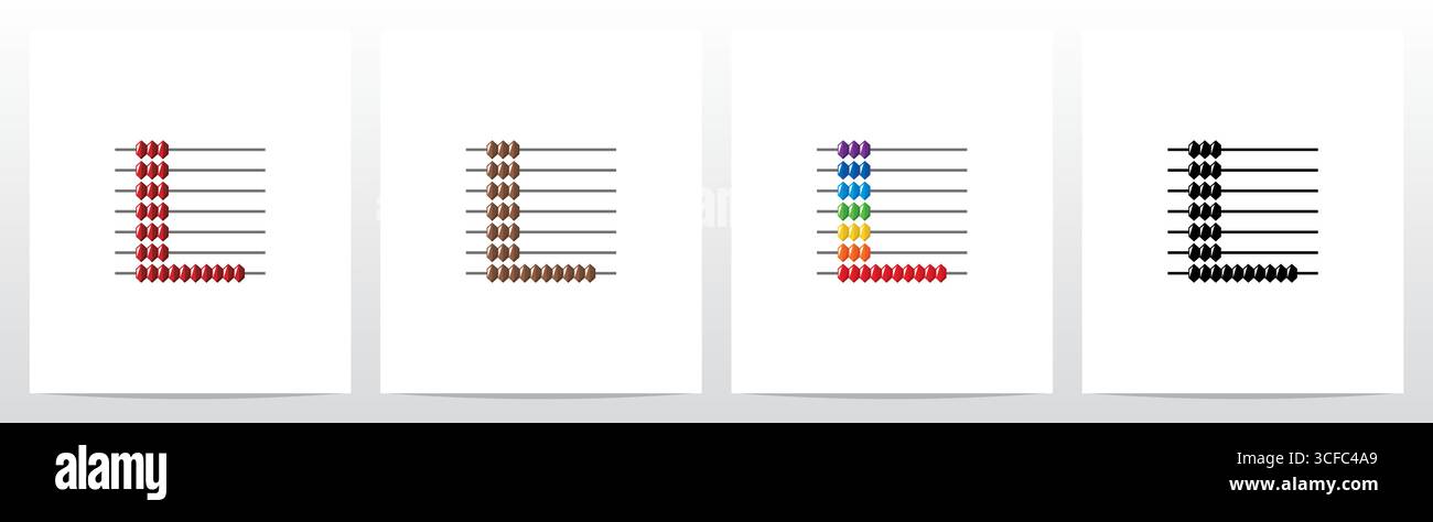 Abacus Forming Letter Logo Design L Stock Vector