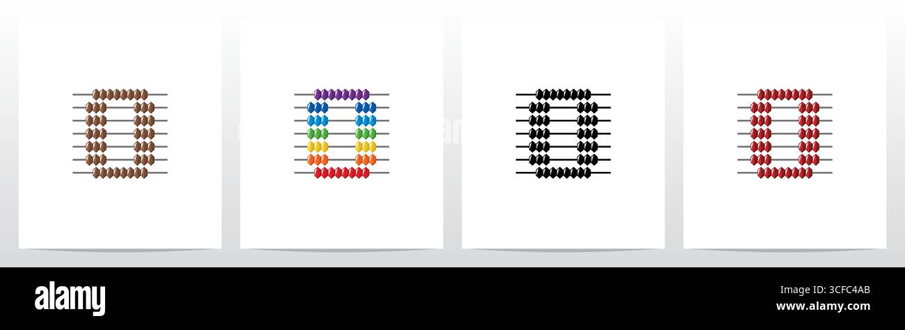 Abacus Forming Letter Logo Design O Stock Vector