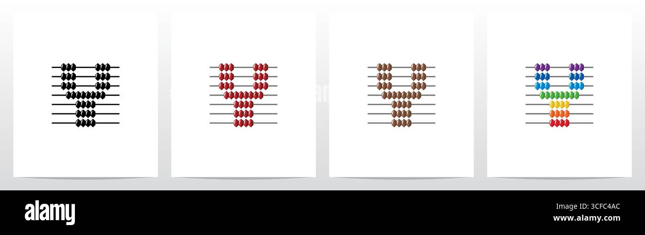 Abacus Forming Letter Logo Design Y Stock Vector