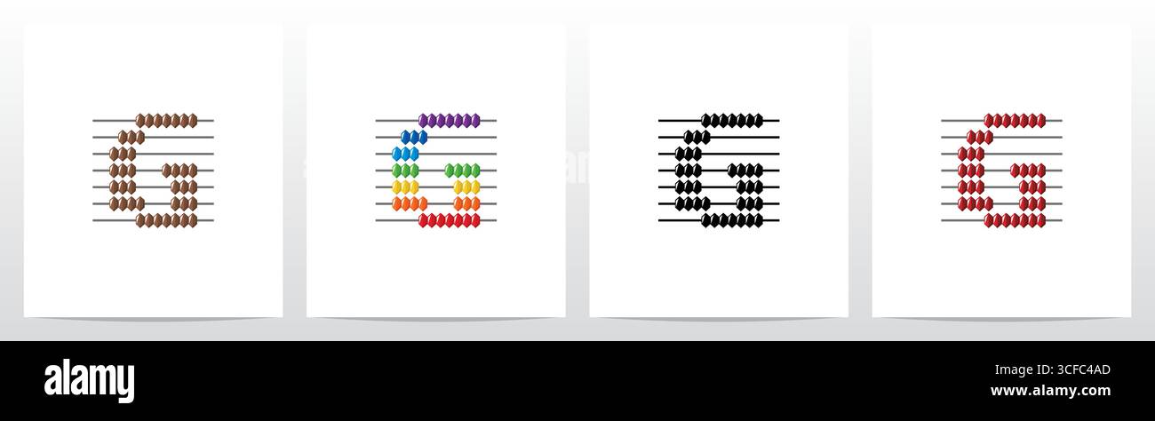 Abacus Forming Letter Logo Design G Stock Vector